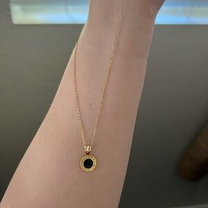 18K Real Gold Pendant Necklace 18”